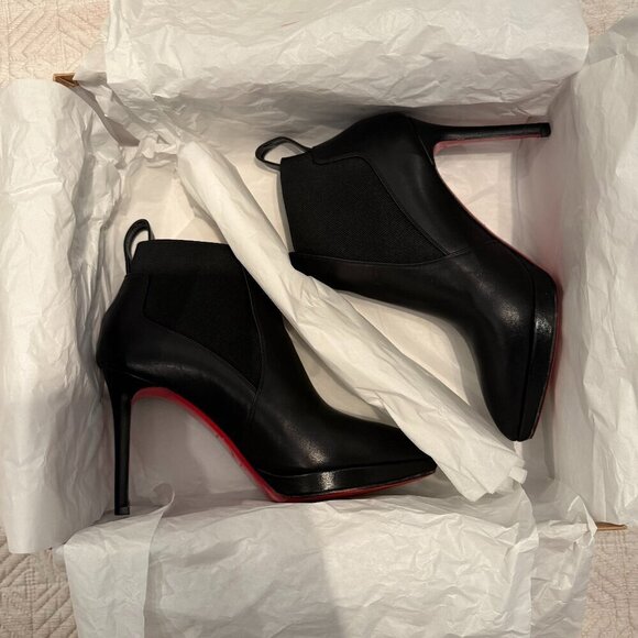 AUTHENTIC Black Crochinetta 100mm, Christian Louboutin, Size 37 (Not For Bundle) - Picture 2 of 11
